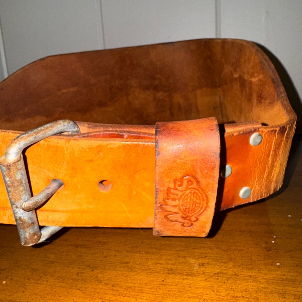 Men's Brown Leather wrestling Belt